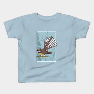 Fantail New Zealand Bird Kids T-Shirt